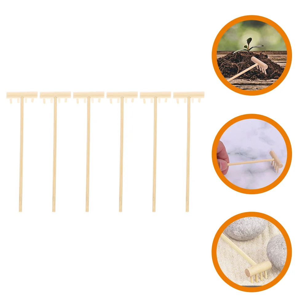 

6pcs Sand Garden Rake Tools Sand Tray Miniatures Rakes Sandbox Rakes Crafts for Home