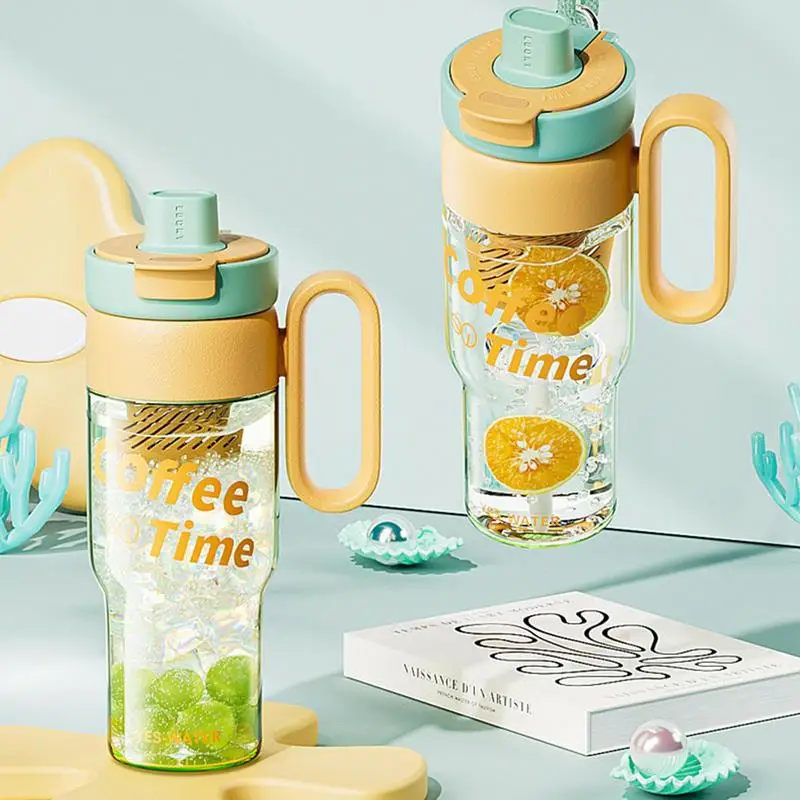 Кофейная стеклянная крышка соломенная чашка для воды красивая герметичная