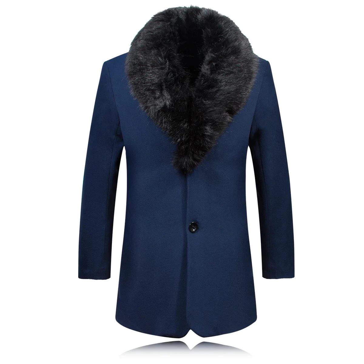 

Новинка 2021, зимнее шерстяное пальто, мужское теплое женское пальто с меховым воротником, Мужская шерстяная смесь, средней длины, Женская куртка