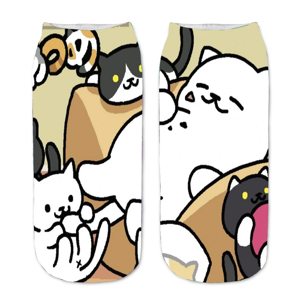 

Cartoon Print Adult Socks Men Women socks Cosplays Teenager Hip Hop Casual Socks For Anime Neko Atsume Cartoon Cute Socks