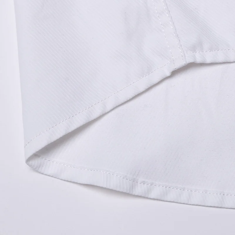 High Quality Mens Dress Shirt Formal Long Sleeve Business Wedding Slim Fit Cotton Office Male Blouse