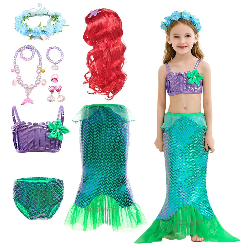 Летнее бикини из 3 предметов с маленькой русалочкой купальник принцессы женский