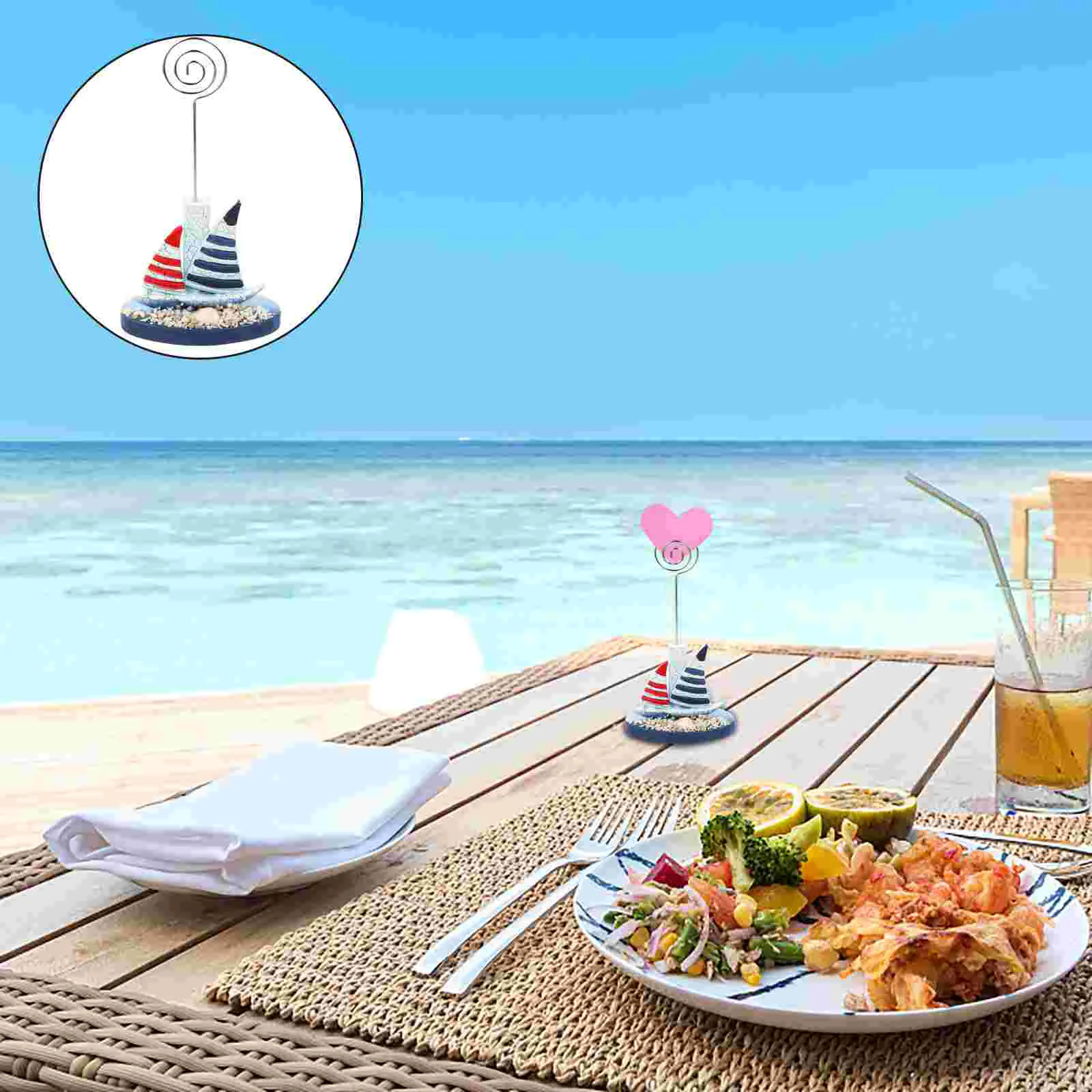 

Holder Clip Place Table Stand Number Photo Memo Name Nautical Desk Holders Decoration Home Menu Tabletop Wire Beach Base Clips