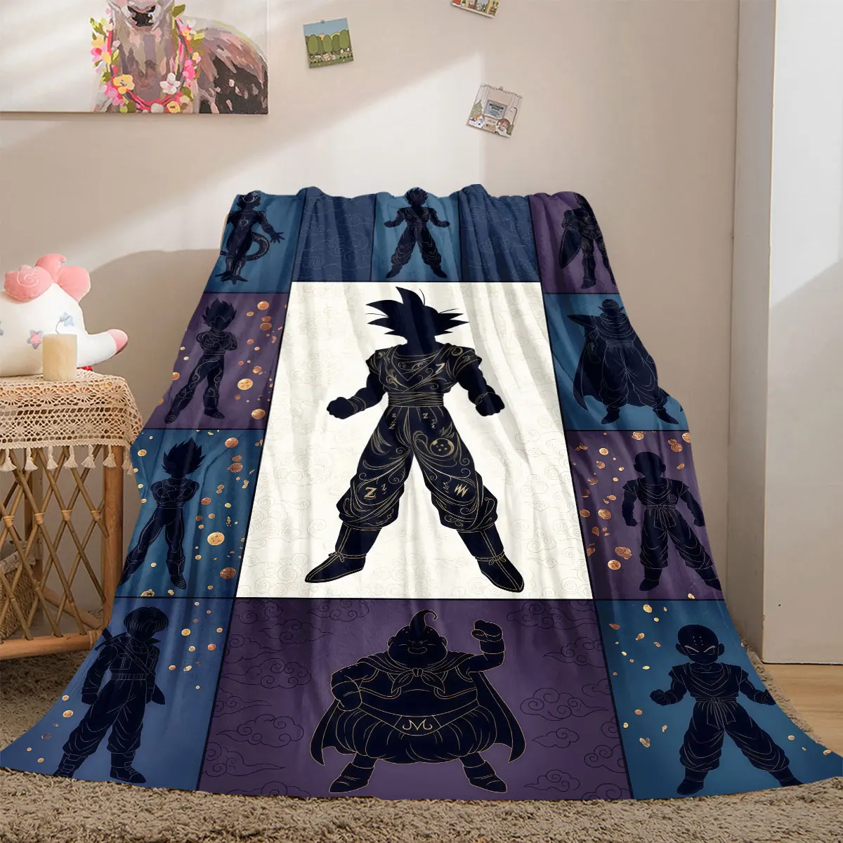 Фланелевое одеяло с ярким принтом Dragon Ball, с изображением персонажей мультфильмов, для спальни, мягкий декоративный плед для дома, для путешествий и пикников_LIAN (art.: 3920da88c8f77) - 3920da88c8f77