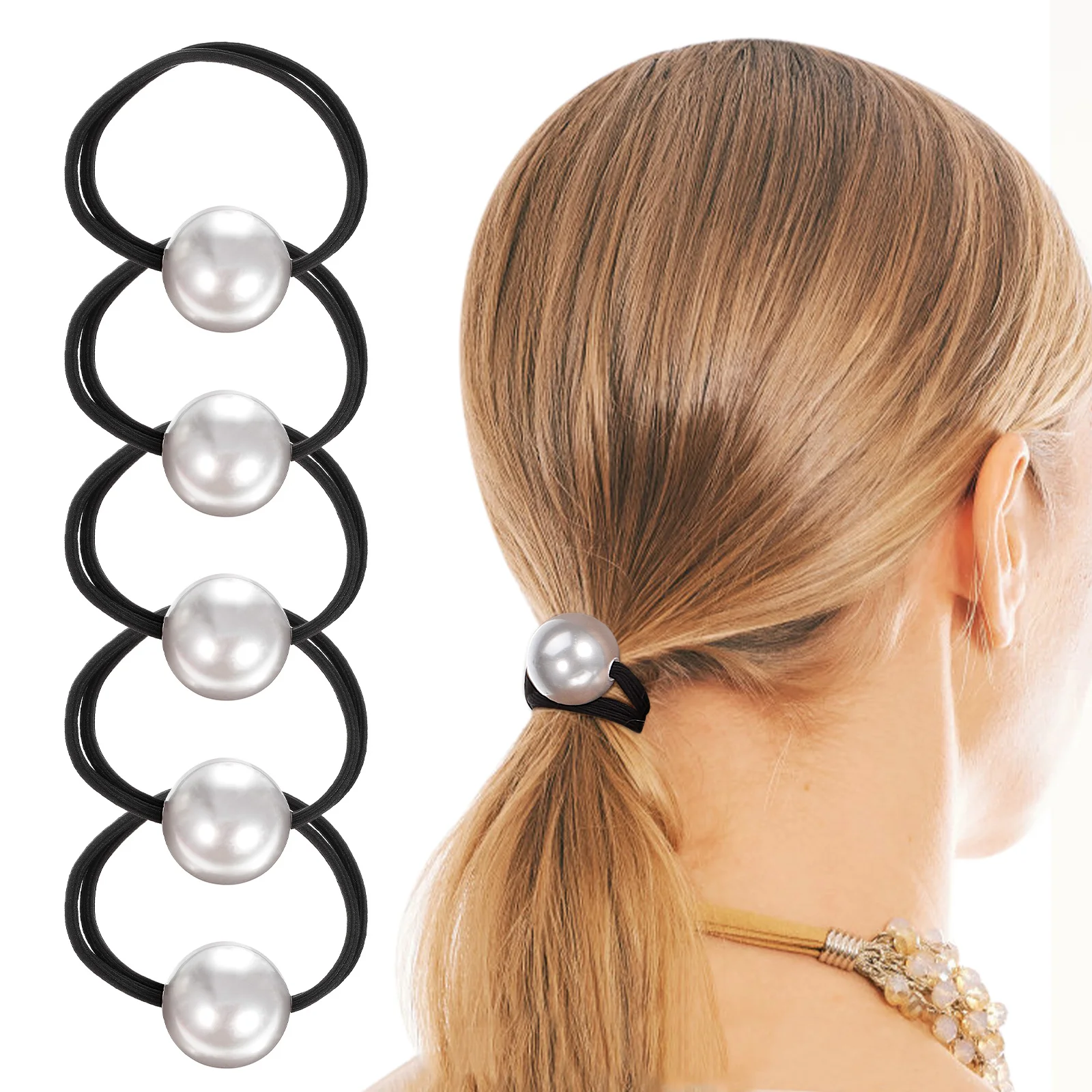 6 шт. жемчужные веревки для волос топперы браслеты галстуки французские