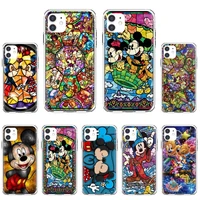 for iphone 10 11 12 13 mini pro 4s 5s se 5c 6 6s 7 8 x xr xs plus max 2020 stained glass mickey window painted tpu case