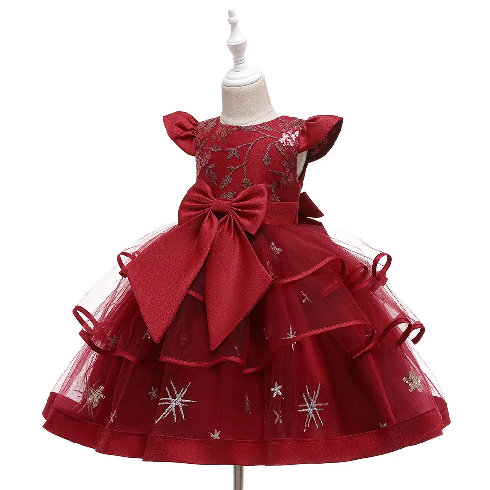 

Baby Wedding Christmas Party Tutu Dress Teenager Children Girls Princess Embroidery Kids dress