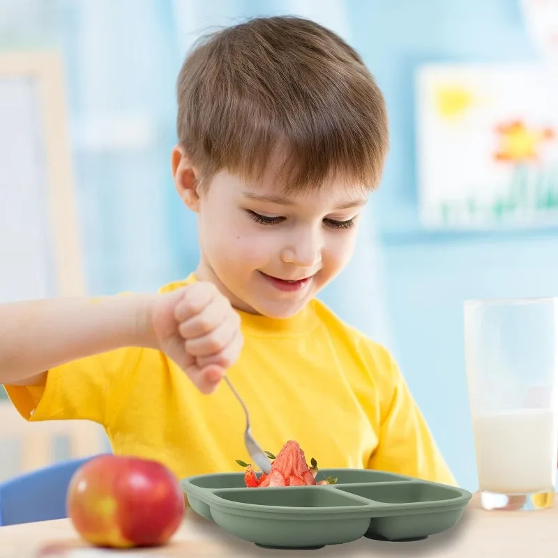 Мощные присоски для малышей силиконовая разделенная детская тарелка без BPA