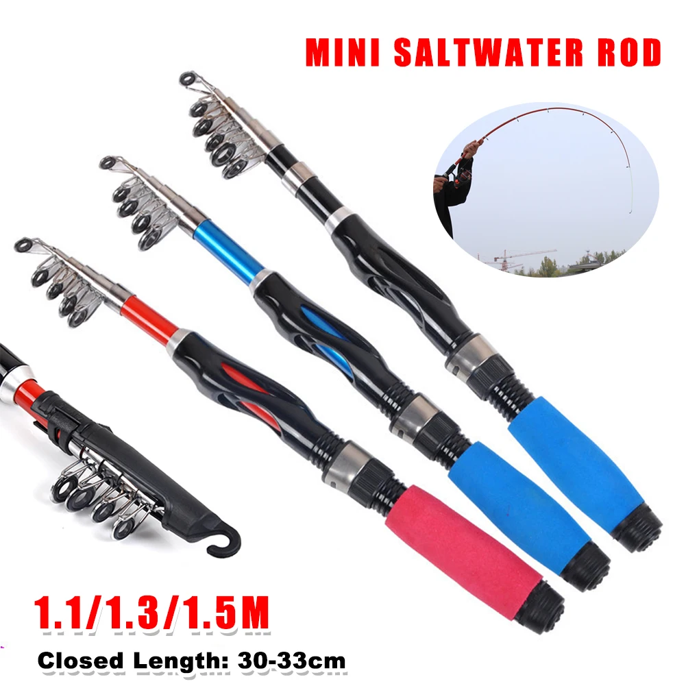 

Adjustable Fishing Rod 1.1/1.3/1.5m Telescopic Spinning Fishing Tools Handle Casting Rods Tackle Fishing Accessories For Sea
