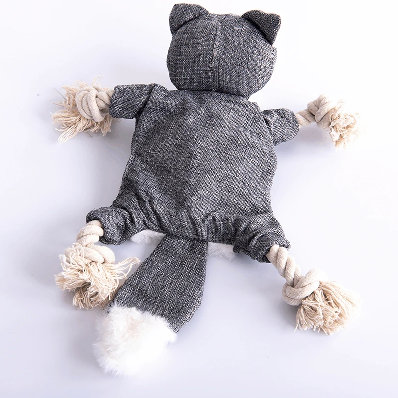 

New plush sounding pet toy dog supplies wear-resistant bite-resistant fox squirrel tiger rabbit monkey shape toy