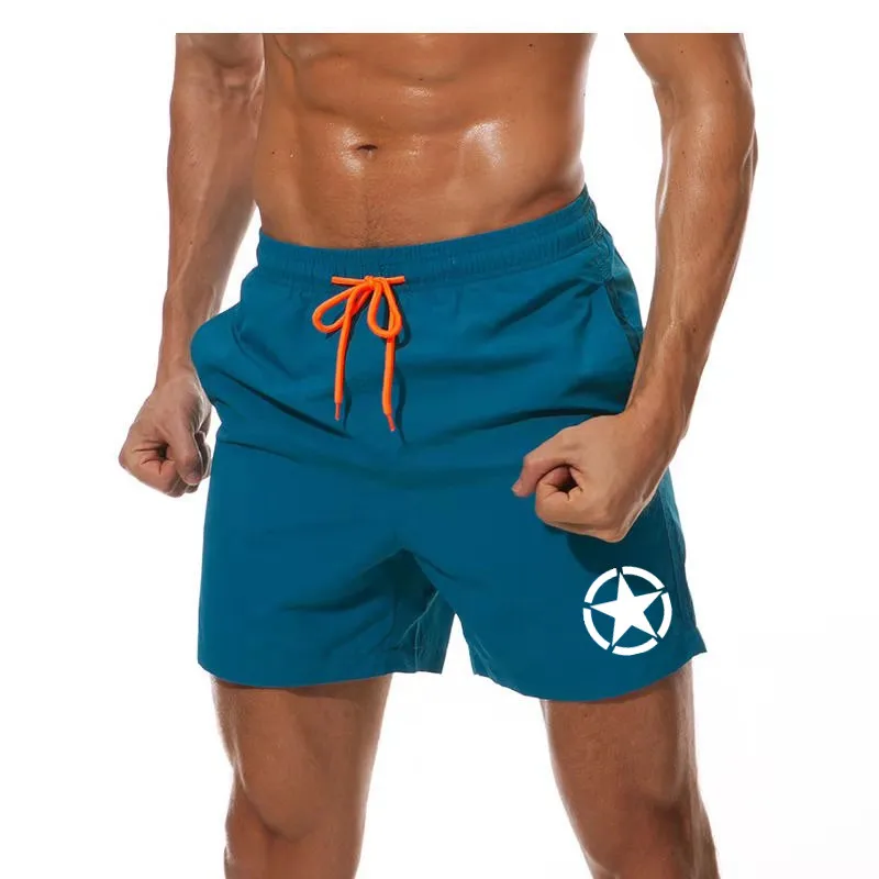 

Summer New Casual Fitness Shorts Men Beach Swim Trunks Swimsuits Printed