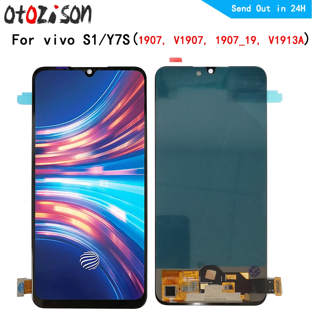 ЖК-дисплеи AMOLED 6,38 дюйма для vivo S1 Y7S v1904 V1913A ЖК-дисплей, сенсорная панель, сенсорный экран, дигитайзер, модуль с рамкой в сборе