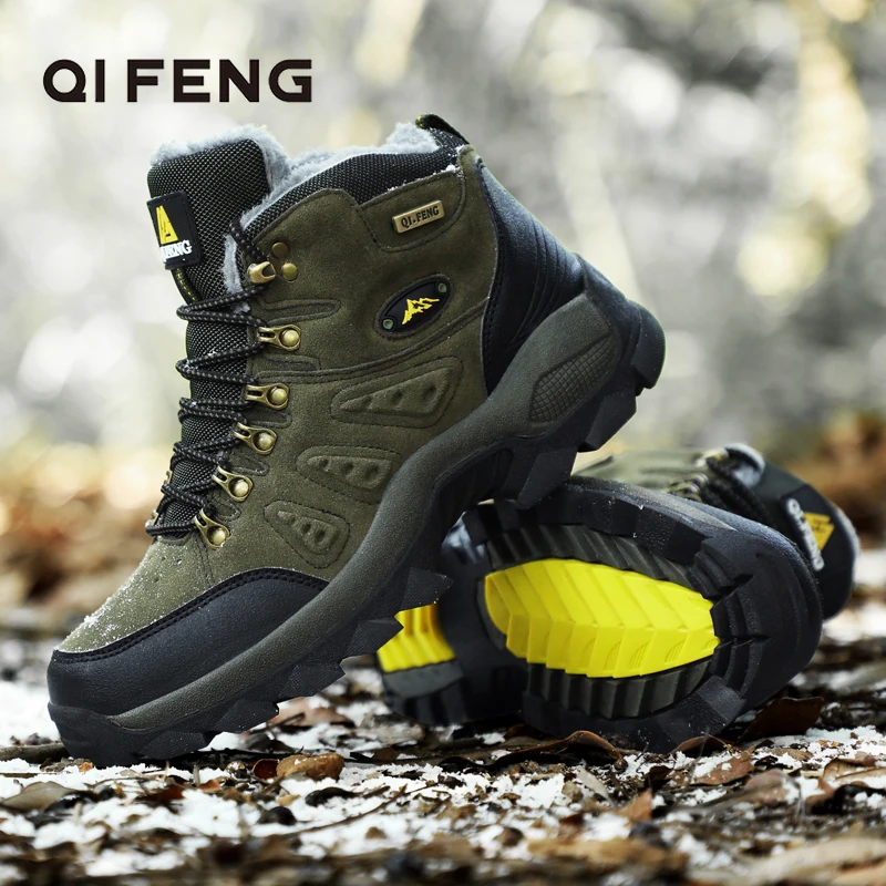 

2022 New Arrival Winter Hiking Shoes for Men Women Fur Hiking Boots Walking Warm Training Trekking Footwear Unisex Hiking Boots