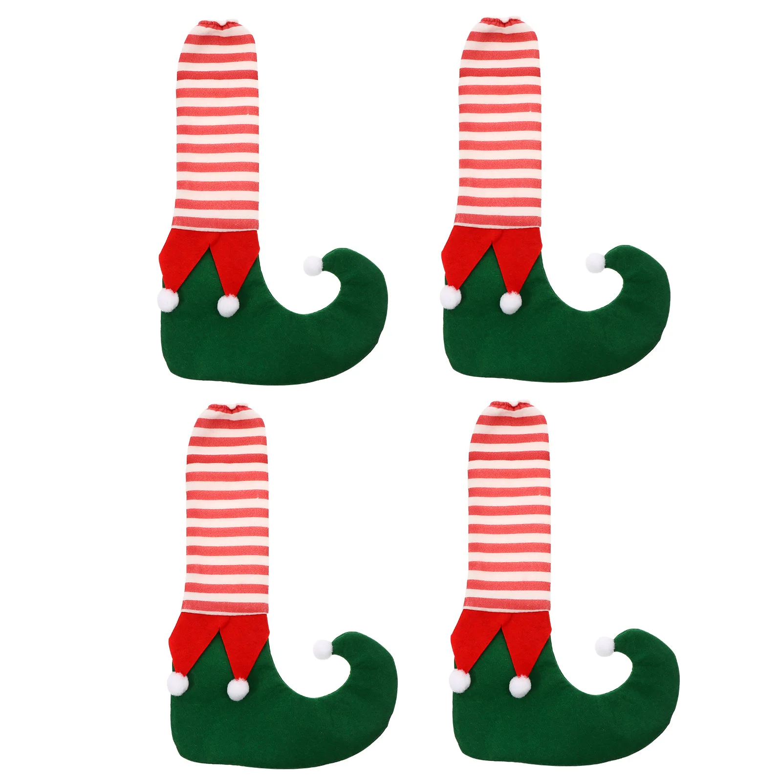 

Chair Leg Christmas Cover Caps Elf Socks Furniture Holiday Feet Booties Sleeves Table Shoes Covers