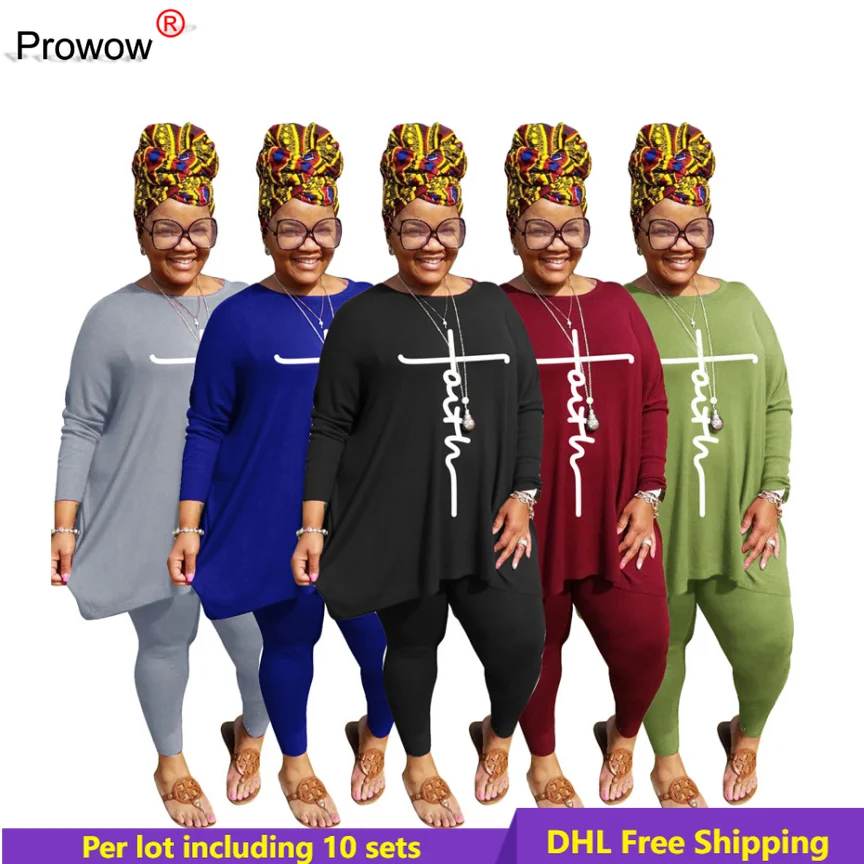 

Женский спортивный костюм с принтом веры, осенний комплект из двух предметов, Свитшот и штаны для активного отдыха, большие размеры, 5664