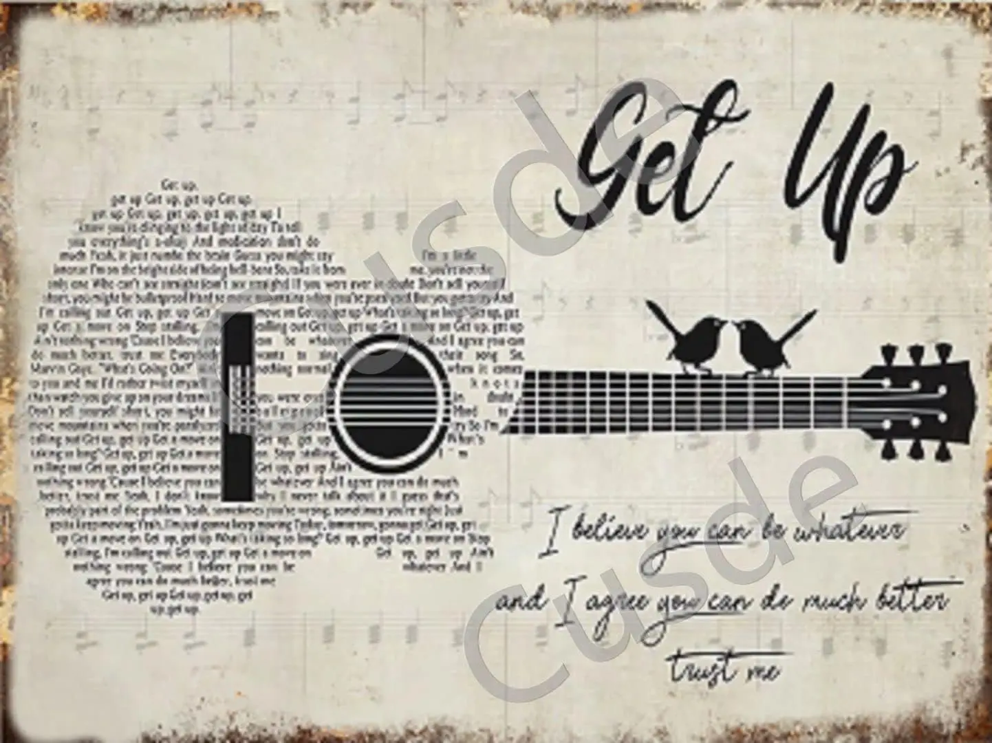 Cusde Vintage Get Up Металлическая жестяная вывеска Shinedown Lyrics Винтажные ретро гаражные