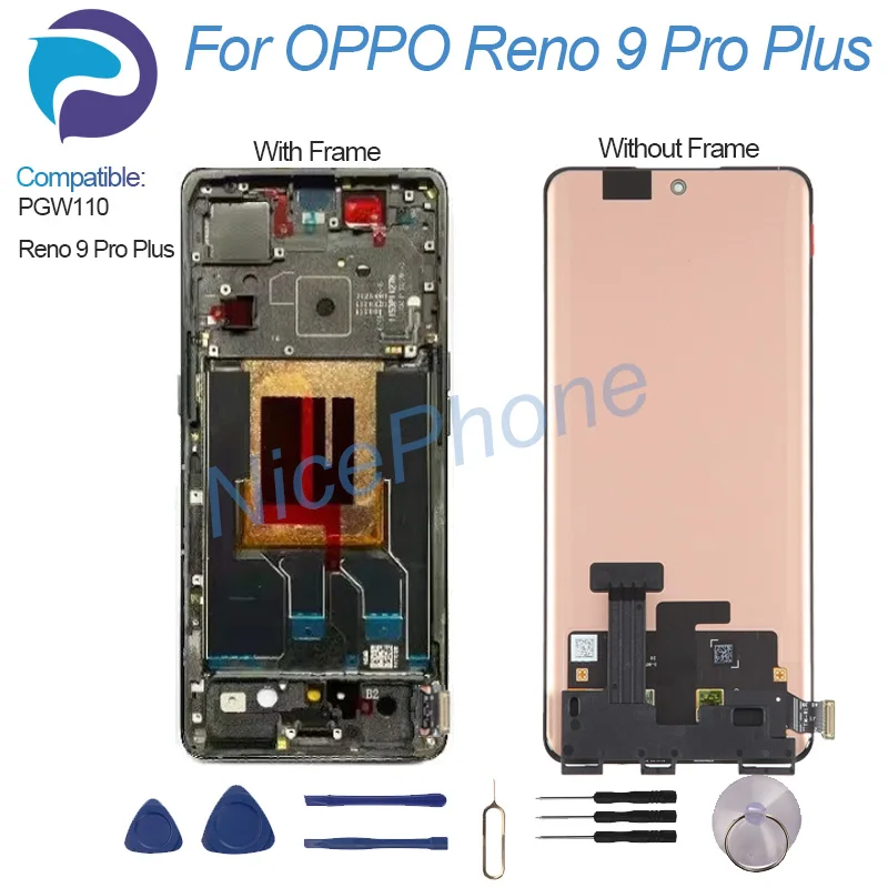 Фото Для OPPO Reno 9 Pro Plus ЖК-дисплей с цифровым преобразователем сенсорного экрана в сборе PGW110, Reno 9 Pro + Reno 9 Pro Plus ЖК-экран №4
