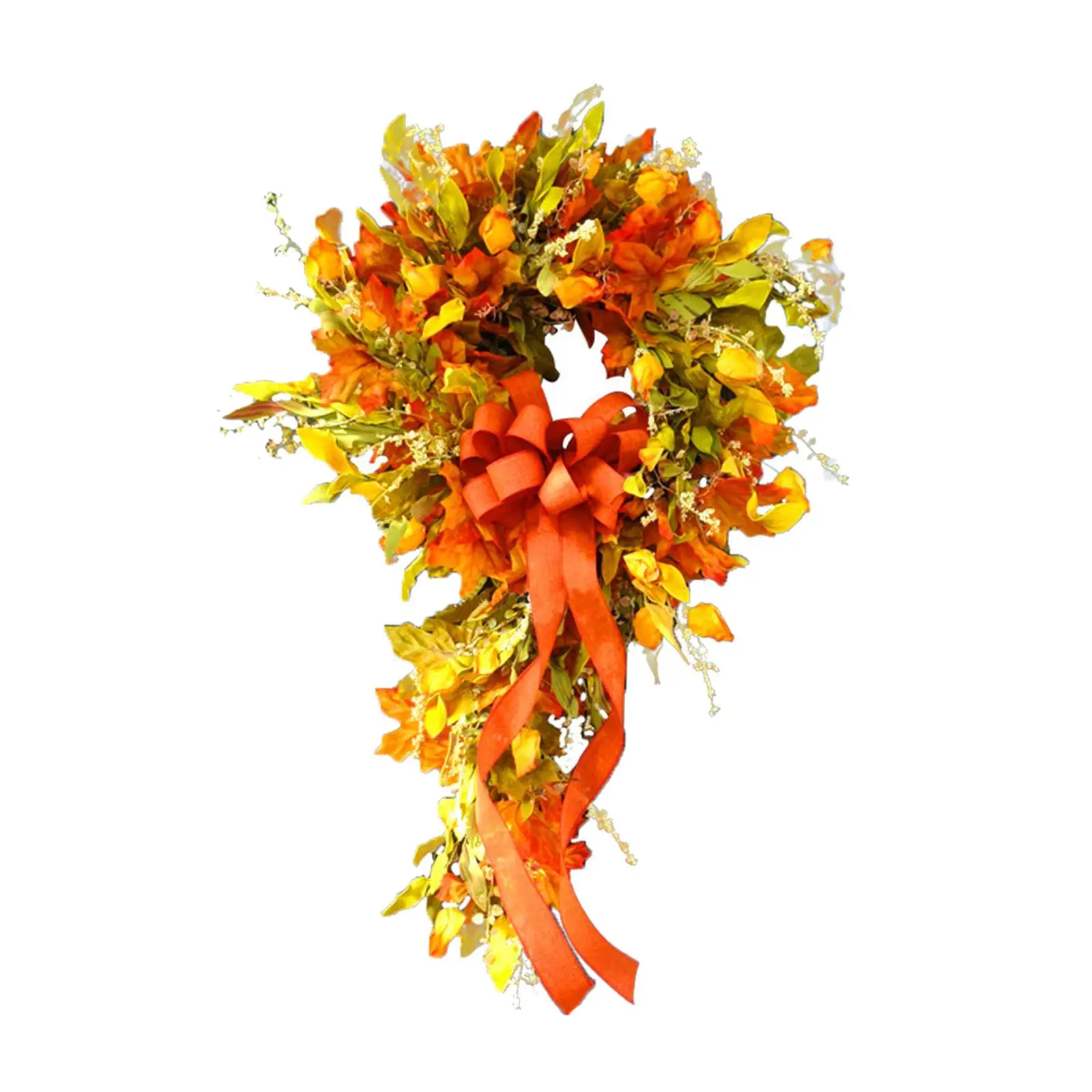 

Осенний венок, Рождественское украшение, Искусственный Декоративный венок с кленовыми листьями для дома или ресторана