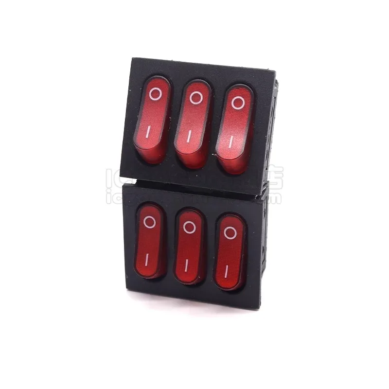 10 шт. ВКЛ./ВЫКЛ. KCD3 9Pin красный 15 А 250 в 20 125 В переменного тока искусственный