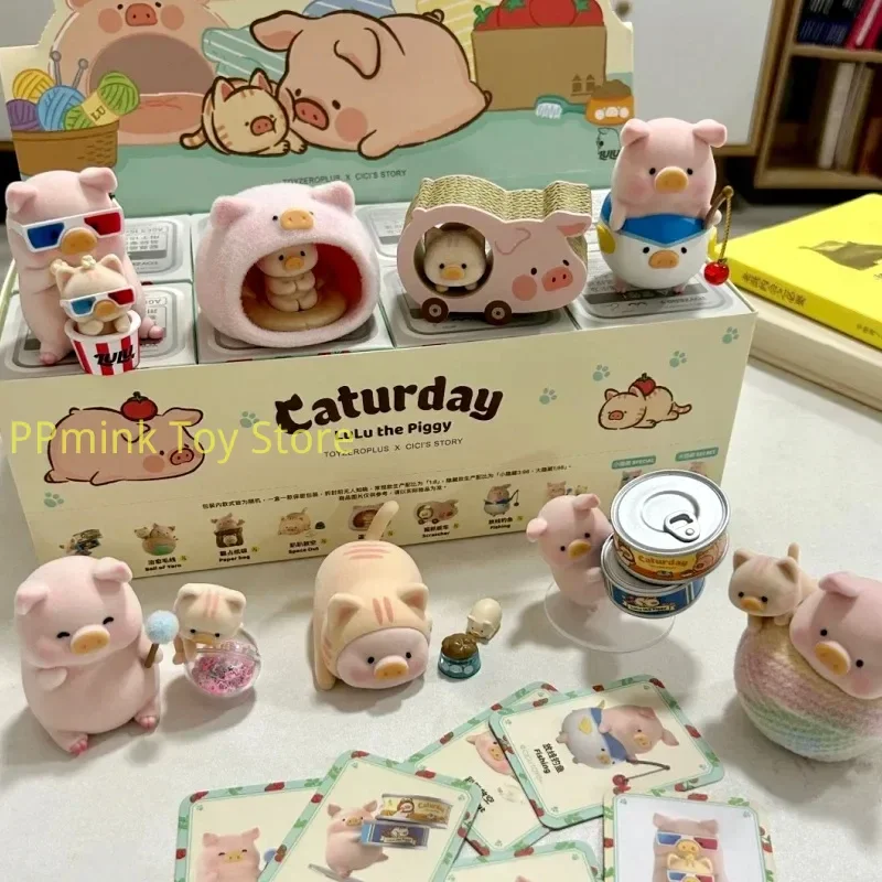 Фото Новая оригинальная фигурка свинки Лулу из серии Caturday, коллекционная игрушка-сюрприз, украшение для рабочего стола, подарок. №2