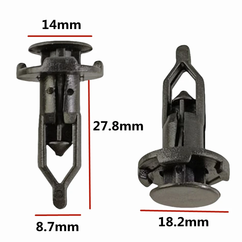 

20 шт. для отверстия 8,7 мм OE: 52161-02020 52161-0K040 52161-16010, фиксаторы автомобильного бампера, пластиковые крепежные детали, зажимы B17