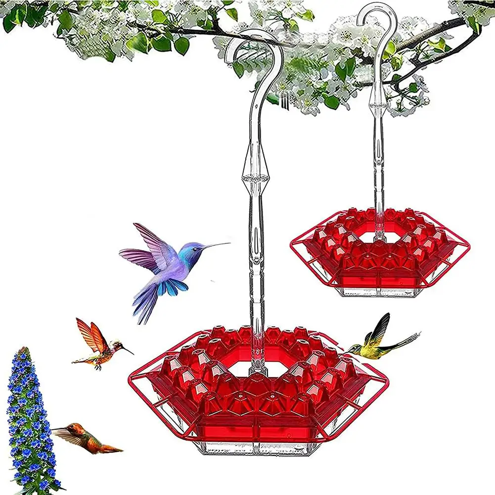 

Plastic Hex Hanging Hummingbird Feeder Handmade Bird Feeder For Outdoor Garden Yard Decoration Great Gift for Bird Lovers