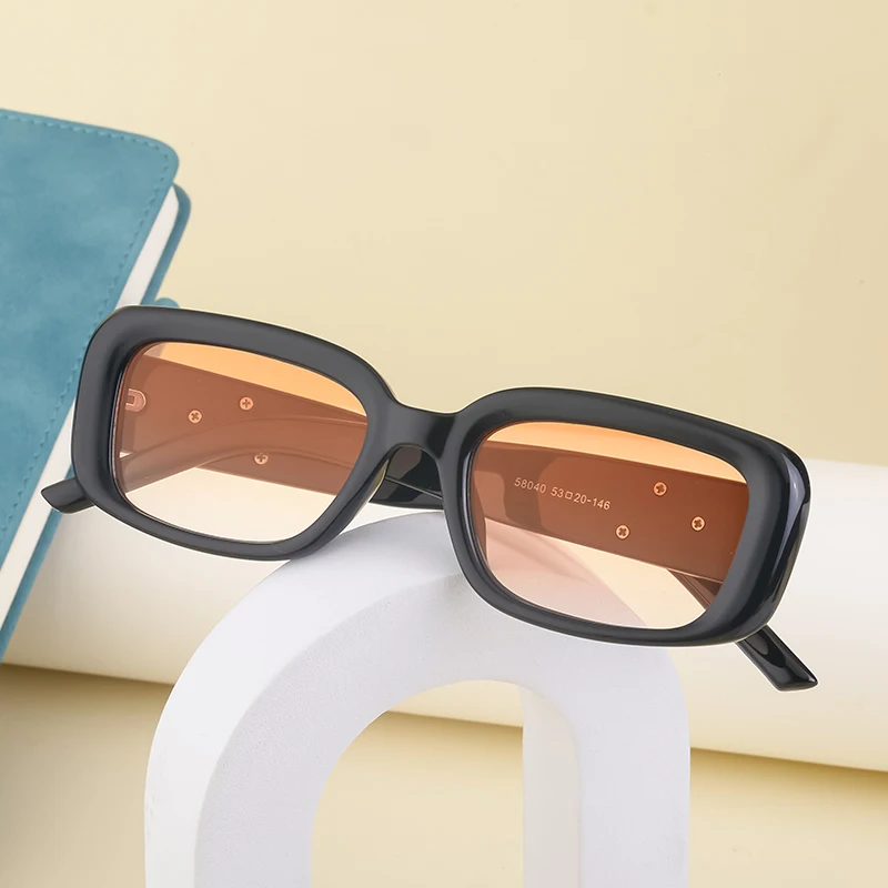 

2023 Fashion High-level Small-frame Women Brand Designer Retro Rectangle Sun Glasses Female Ins Popular Colorful UV400