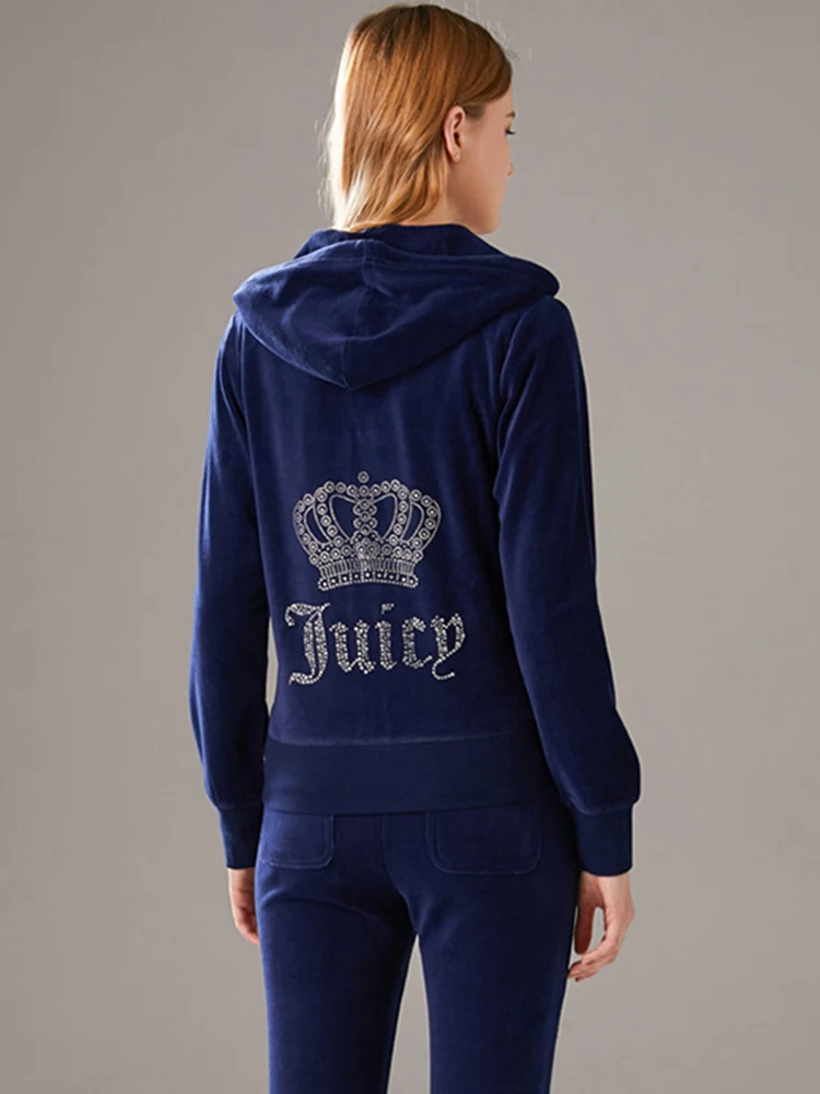 

Juicy Tracksuit Coutoure 2022 Spring Women Velvet Juicy Track Suit Couture Sportswear Jacket Pants Two Piece Pants Set Brand New
