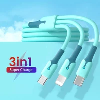 5a liquid silicone 3 in 1 usb cable for samsung usb to micro usbtype c8 pin kable charger wire cord for iphone 13 12 pro max