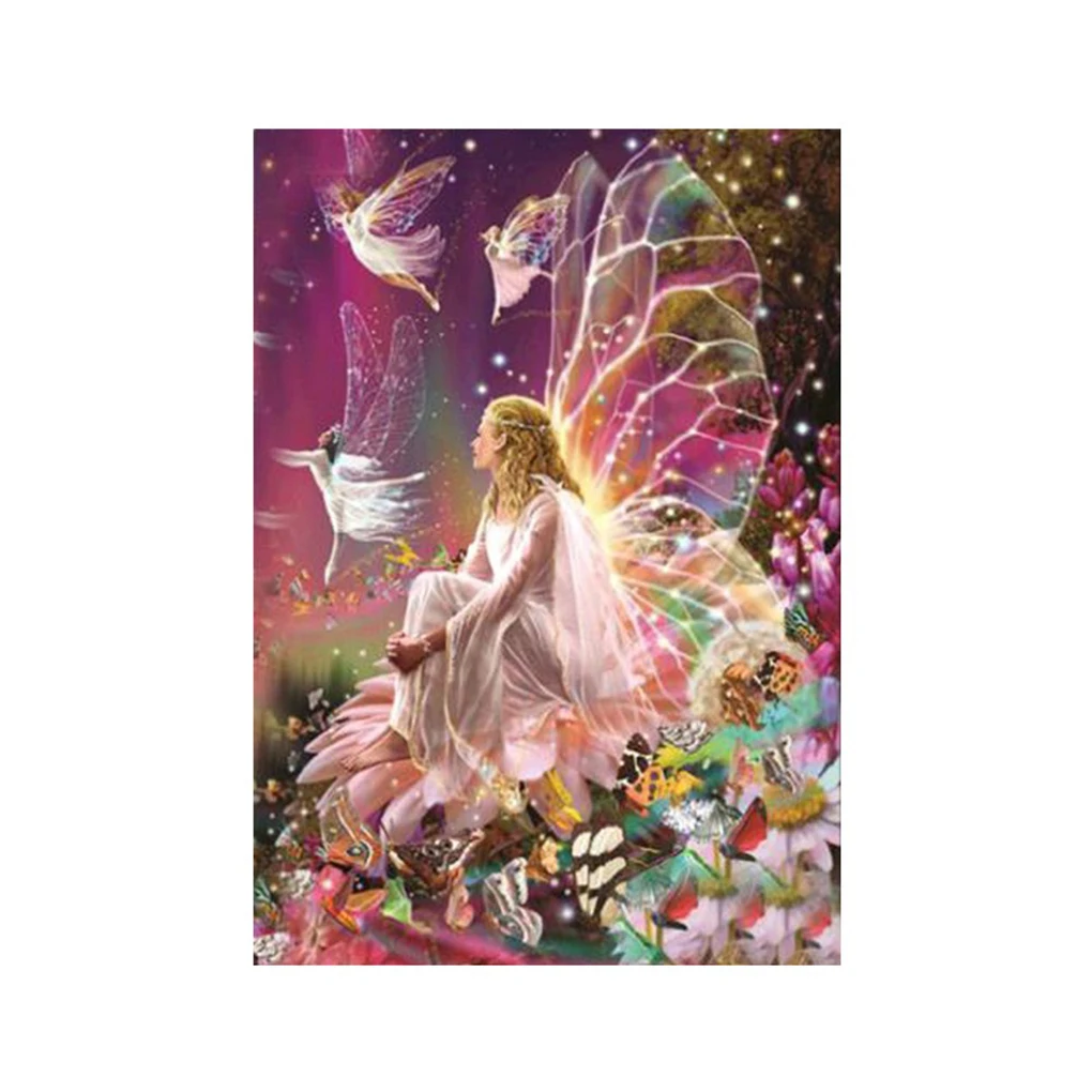 

30x40CM DIY Cross-stitch of Diamond Needle works Purple Cartoon Girl Patterns Printed 5D Rhinestone Paintings for Decoration