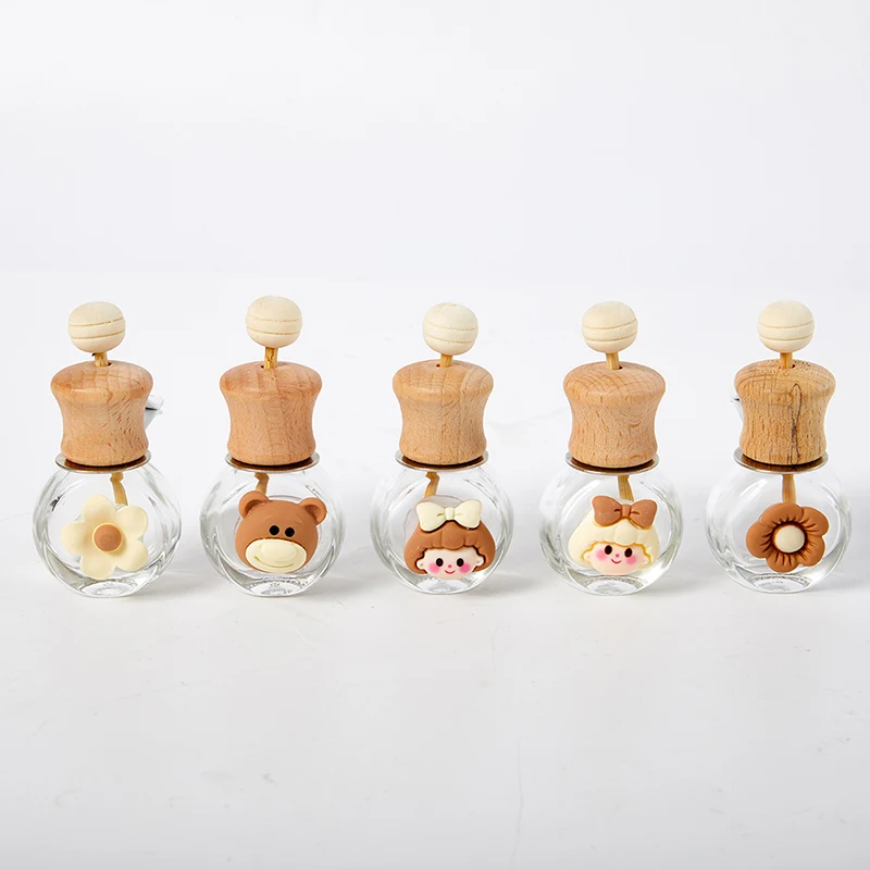 1PC Car Air Freshener Car Perfume Clip Fragrance Empty Glass Bottle For Essential Oils Diffuser Vent Outlet Ornament