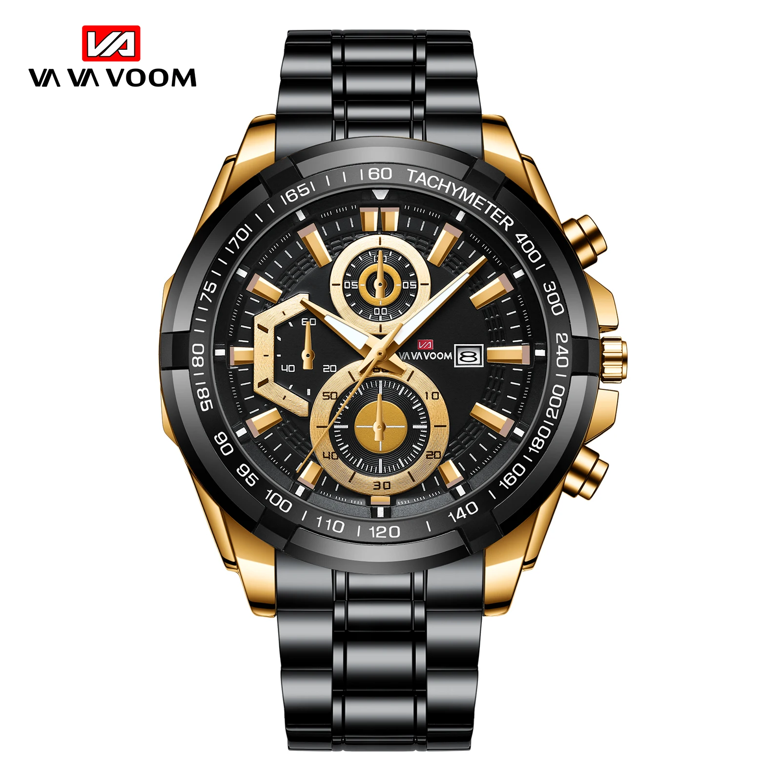 

VAVA VOOM 2021New Fashion Men's Sport Watch Classic Super Big Dial Stainless Steel Waterproof Casual Wrist Watches With Calendar