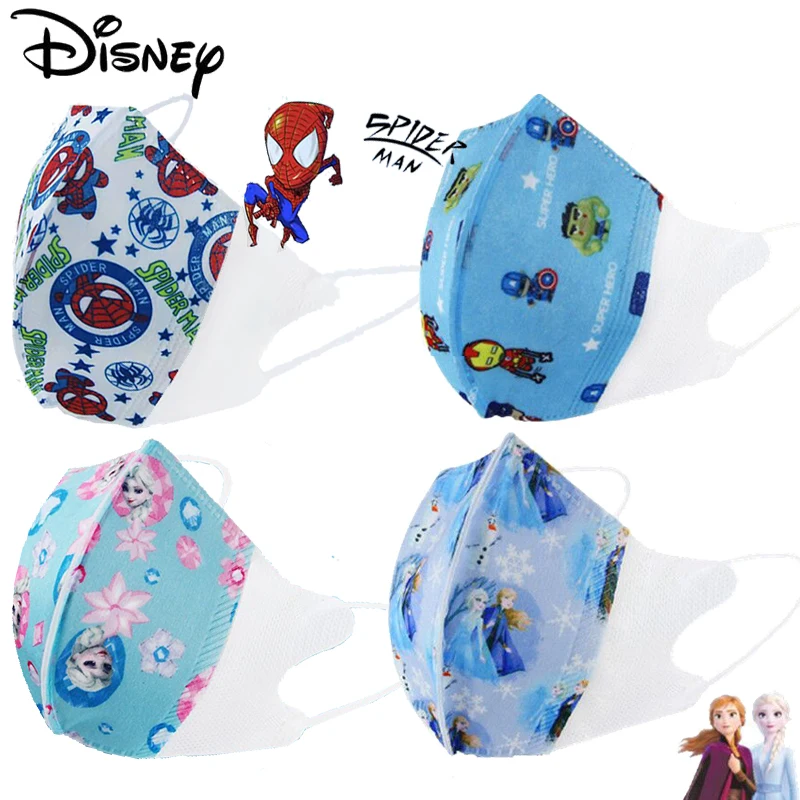 

10-100PCS Disney Frozen Children 3D Stereo Face Mouth Mask Cartoon 3-Layer Melt Blown Fabric Breathable Enfant Masque Mascarilla