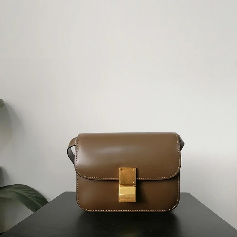 2024 новая женская модная минималистичная сумка из натуральной кожи с пряжкой