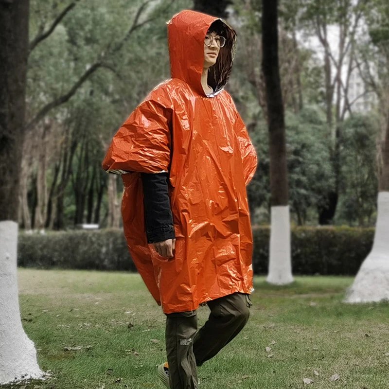 

Portable Cycling Emergency Raincoat Poncho Waterproof Rainwear Blankets Survival Tool Camping Equipment Cold Insulation Tool