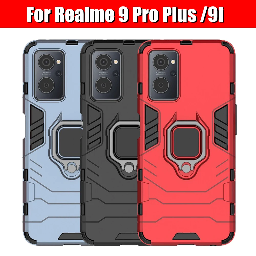 

For Realme 9 Pro Plus 9i Case Armor Magnetic Car Holder Cover Capa for Realme 9i 8i 8 9 Pro C21 C21Y GT Neo 2 Pro GT Master Case