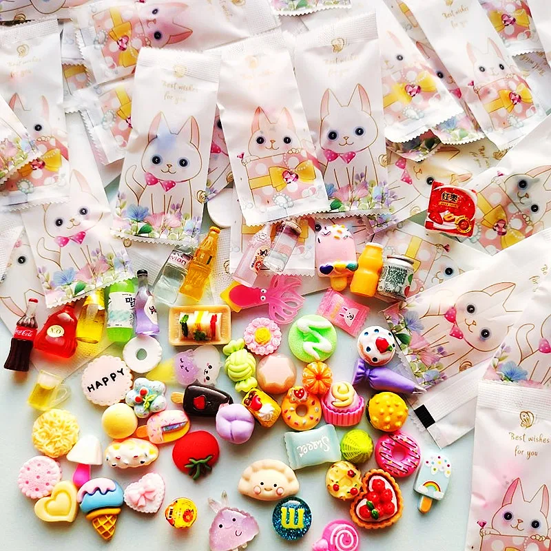 

Hottest 100bag 5cm simulation food model mystery bag figure doll toy hard pvc cake bread chocolate drink kids funny blind box
