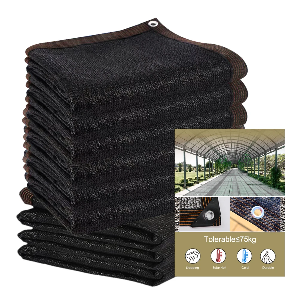 

3 Pin Mesh Tarp Black Shade Cloth with Grommets Garden Sunblock Shade Anti-UV HDPE 50% Shading Net Plant Cover Patio Greenhouse