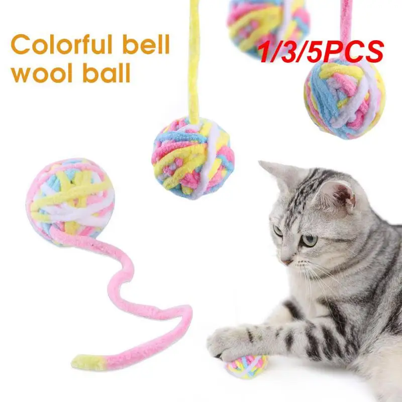 

1/3/5PCS Pet cat toys are self entertaining chew and tease cats toy balls colored wool balls cat supplies fidget toy for cats