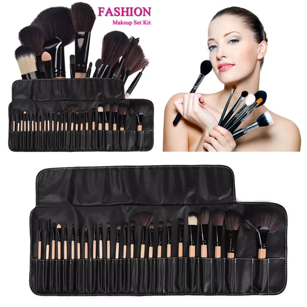 Travel Mini Makeup Brush Set 24pcs Pink Blush Eyeshadow Concealer Cosmetics Make Up For Beginner Powder Foundation Beauty Tools