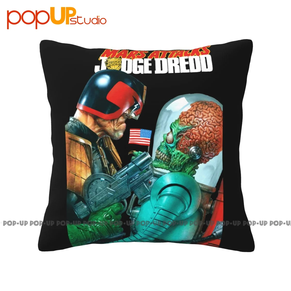 Мягкая Наволочка с принтом Марса атак судей Dredd, наволочка для подушки, винтажный утолщенный чехол для подушки