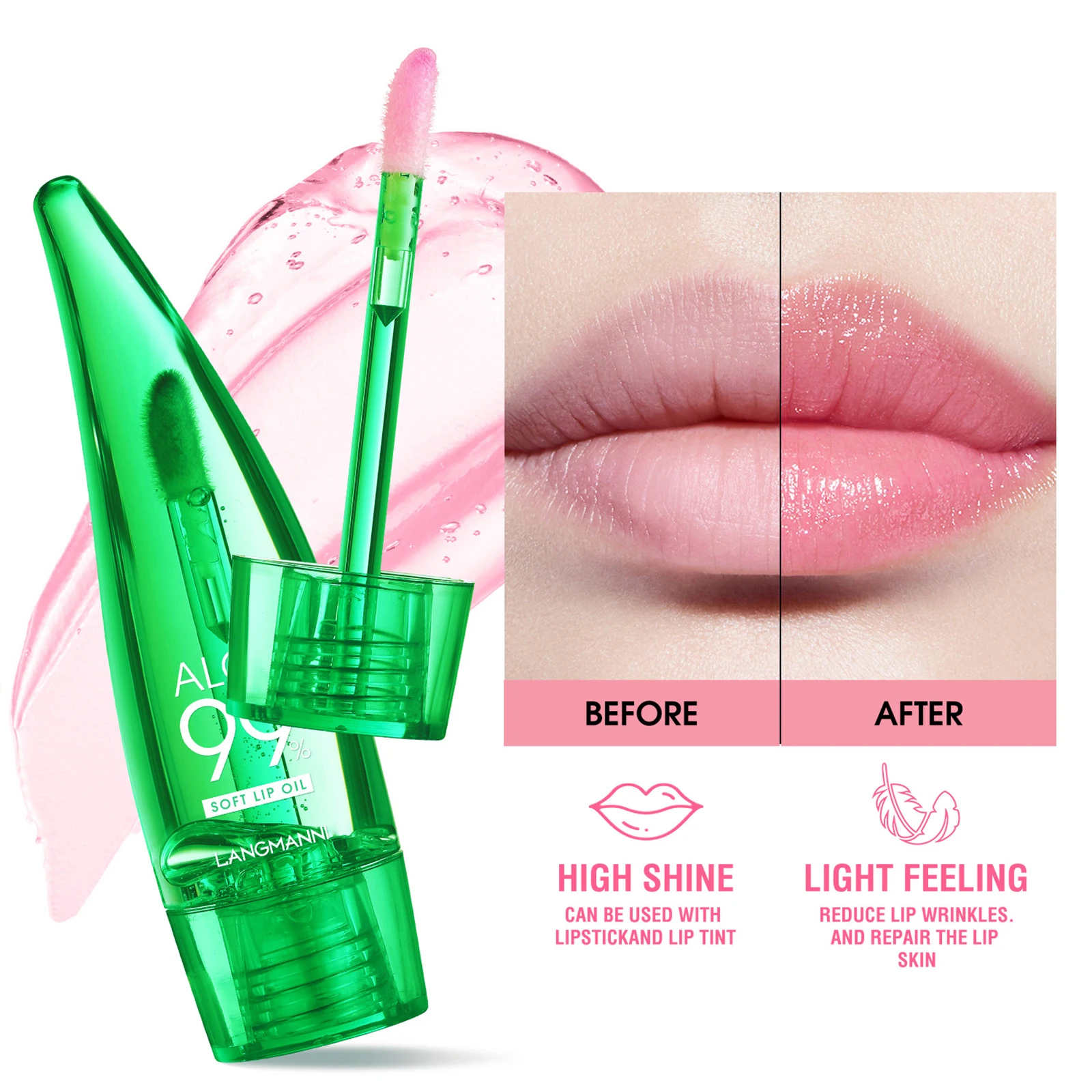 

Aloe Vera Waterproof Color Changing Lip Gloss Long Lasting Not Easy To Fade Lipstick Moisturizing Color Nourishing Lip Balm