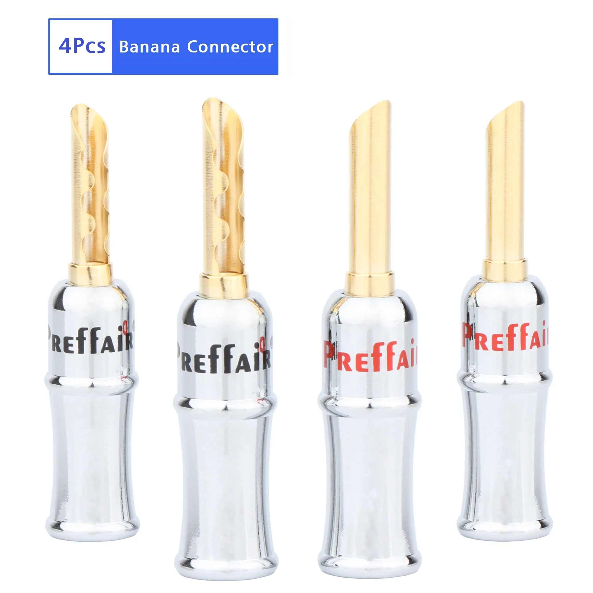 BA1451 Preffair 4 шт. 24-каратный позолоченный разъем типа банан