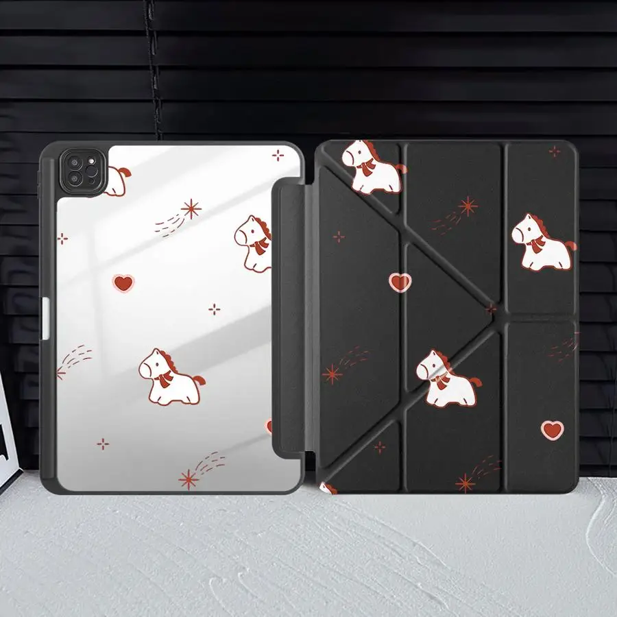 Чехол-держатель для планшетов iPad Mini 6, 7, Air 4, 5, M3, M2, M4, 11 дюймов, Pro 2025, Pro 11, 10, 9, 8, 7-го поколения, 12.9 дюймов, с милым пони (art.: 3920da2ef7ab4) - 3920da2ef7ab4