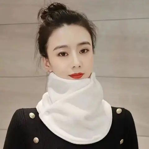 Сплошной цветной флисовый шарф для шеи, сохраняющий тепло, многофункциональный плюшевый протектор для шеи, воротник для шеи, ветрозащитный плюшевый чехол для шеи, осень