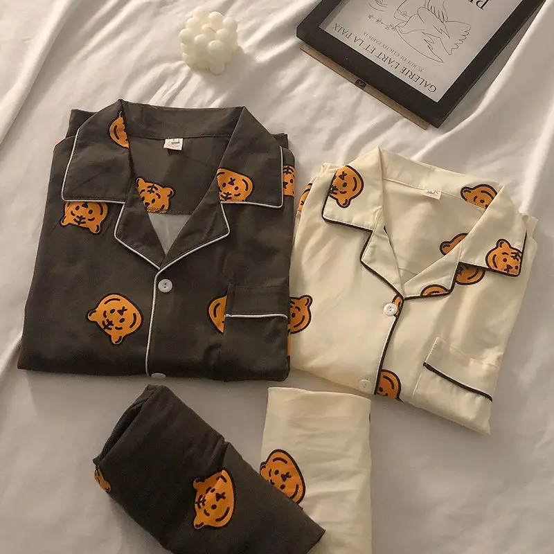 2023 Couples' pajamas, women's spring long-sleeved housewear, 2022 new spring and autumn two-piece suit