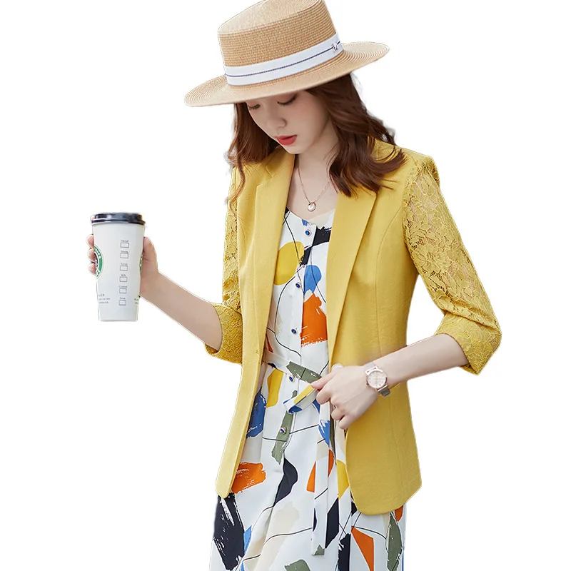 

Женский блейзер с полурукавами, повседневный деловой Блейзер, одежда для работы, весна-лето 2022