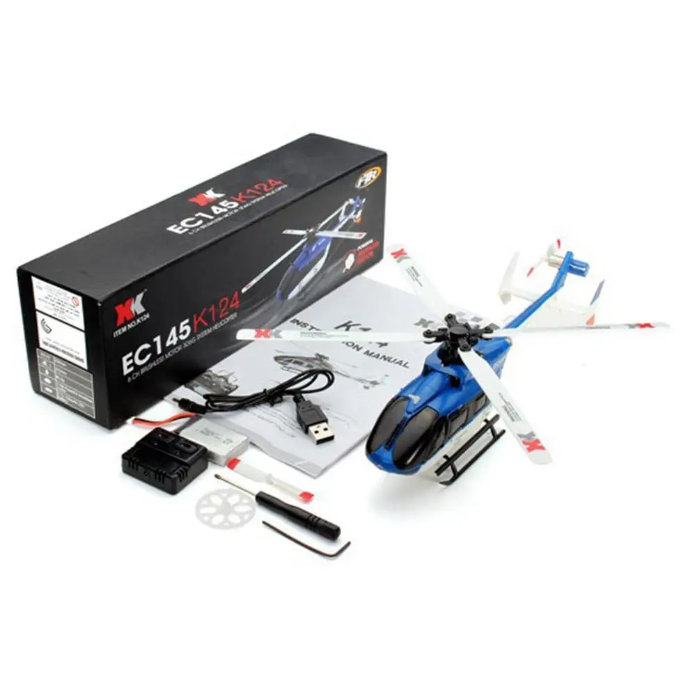 

Wltoys XK K124 RC Drone Helicopter RTR Transmitter 6CH Brushless Motor 3D Helicopter System Compatible with FUTABA S-FHSS