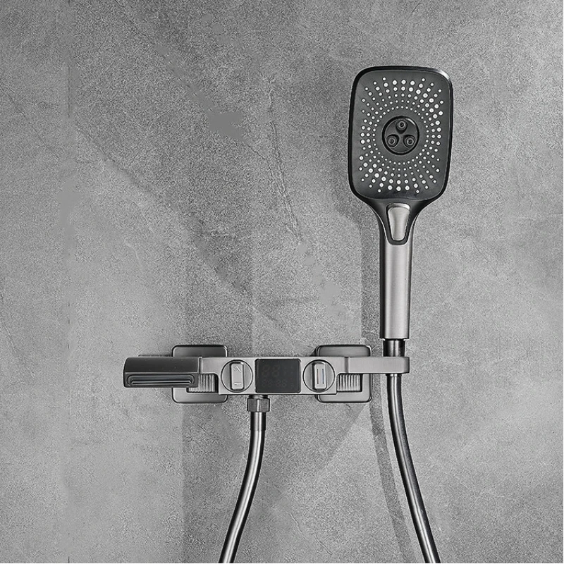 Латунный Смеситель для ванны с цифровым дисплеем смеситель душа Водопад