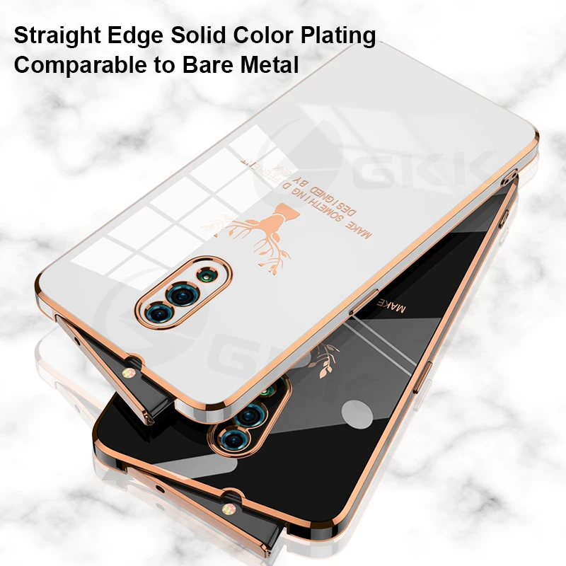 

GKK Plating Pattern Square Silicone Case For OPPO Reno 3 5 6 Pro 5G Anti-knock Protection Cover For OPPO Reno 3 5 6 Pro 5G Case